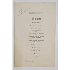 MENIU PENTRU REVELION AL RESTAURANTULUI &#039;&#039; CHATEAUBRIAND &#039;&#039; DIN SALA DE MARMORA A HOTELULUI BULEVARD , 1930 - 1931