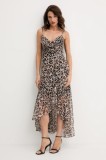 Morgan rochie culoarea maro, maxi, drept, RDOLS