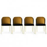 Cumpara ieftin Set 4 Scaune Dore Negru-Gold