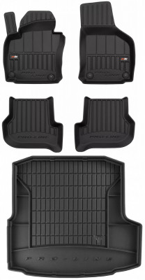 Set Covorase Auto Cauciuc Negro Skoda Octavia 2 2004-2013 Pro Line Tip Tavita 3D 3D407145 + Tavita Portbagaj Negro Skoda Octavia 2 2004-2013 Sedan TM4 foto