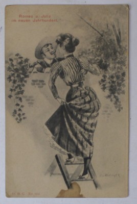 ROMO SI JULIETA IN NOUL SECOL , CARTE POSTALA , DESEN REPRODUS , CLASICA foto