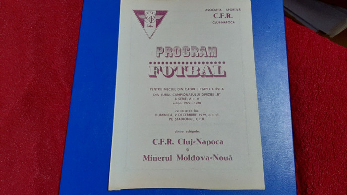 program CFR Cluj - Minerul Mold. Noua