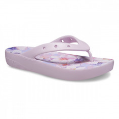 Slapi Crocs Classic Platform Cherry Blossom Flip Roz - Ballerina Pink/Floral