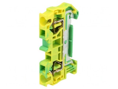 Conector &amp;Icirc;mbinare Șine Galben-Verde 2 Borne 0,08-4mm&amp;sup2; foto