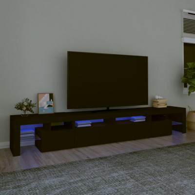 Comoda TV cu lumini LED, negru, 260x36,5x40cm GartenMobel Dekor foto