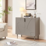 Comoda tip sideboard Starvili cu 2 usi, gri, 75x76x38 cm