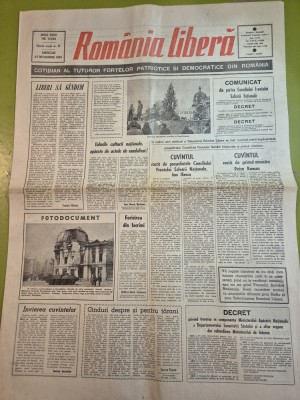 ziarul romania libera 27 decembrie 1989 - revolutia romana foto