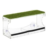 Hranitor pentru pasari Navaris, 30x13x10 cm, acrilic, cu suport ventuza, 60683.01