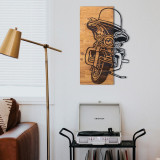Decoratiune de perete, Chopper 1, lemn/metal, 36 x 57.5 cm, negru/maro, Enzo