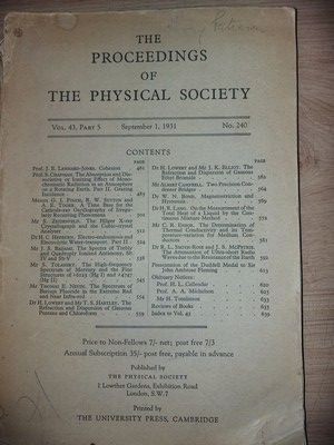 The proceedings of the physical society