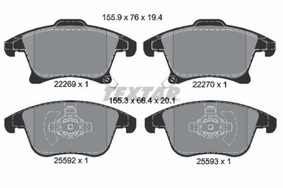 TEXTAR 2226901 Q+ set placute frana,frana disc foto