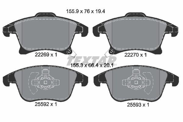 TEXTAR 2226901 Q+ set placute frana,frana disc