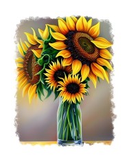 Sticker decorativ, Floarea Soarelui, Galben, 70 cm, 6800ST foto