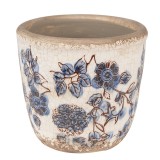Ghiveci flori ceramica bej albastra 13x12 cm