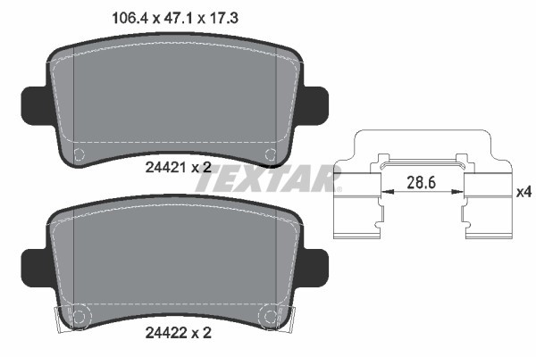 TEXTAR 2442102 Q+ set placute frana,frana disc