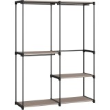 SONGMICS Dulap de haine portabil, cu 3 bare de agatat si rafturi, 138x43x182 cm, maro taupe Household NewTrend