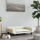 VidaXL Pat de c&acirc;ini, crem, 70x48x22 cm, catifea