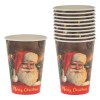 Pahare din Carton Petrecere Crăciun, Model Moș Crăciun, Capacitate 270ml, Set 10 Buc, Multicolor, Oem