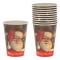Pahare din Carton Petrecere Crăciun, Model Moș Crăciun, Capacitate 270ml, Set 10 Buc, Multicolor