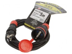 Prelungitor Negru 5m 16A 3x1,5mm2