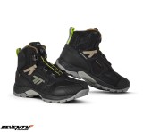 Cumpara ieftin Ghete (cizme) pentru scuter - motocicleta Adventure (Touring) Unisex Seventy model SD-BA7 Stelvio culoare: negru/galben fluor Negru/galben fluor 37