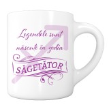 Cana alba personalizata &quot;Legendele sunt nascute in zodia Sagetator&quot;, INOVATIX&reg;. 330ml, Oem