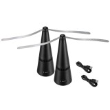 Set 2 Ventilatoare Anti-Insecte Navaris, Muste si Tantari, Portabil, Plastic Gri/Negru, Fara Miros, USB