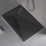 Cadita de dus dreptunghiulara 80x100 cm, slim 3 cm, gri inchis ModernLight Concept