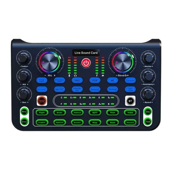 Placa de Sunet Externa Transmisie Live, Intrare Microfon, Acompaniament Wireless Bluetooth, Pentru PC, Telefon Mobil sau Tableta