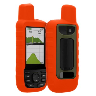 Husa de protectie Kwmobile pentru Garmin GPSMAP 66sr/GPSMAP 67, Portocaliu, Silicon, KWM0000207O002C foto