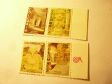 Serie Columbia 1981 - Arheologie , 2 perechi (1 val. cu defect), Nestampilat