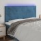 vidaXL Tăblie de pat cu LED, albastru &icirc;nchis, 200x5x118/128cm catifea 3122214