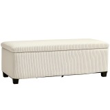 HOMCOM Banc de depozitare capăt de pat din catifea cordonată cu capac, pentru salon, dormitor, intrare, 112 x 42 x 40 cm, bej | Aosom Romania