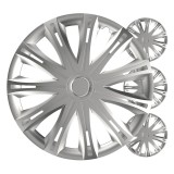Set capace roti auto Versaco Spark 13 inch, 4 buc, negru argintiu, pentru jante din otel, plastic ABS, montaj usor, cutie protectoare