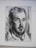 Mariana Petrascu, gravura, Arhitectul Petrascu,25x21,5cm.1944