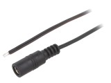 Cablu DC 5,5/2,1 Soclu Drept Negru 2m