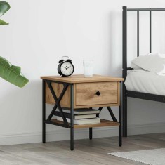 vidaXL Cabinet de Noptieră cu sertar stejar artizanal 40 x 42 x 45 cm 871224