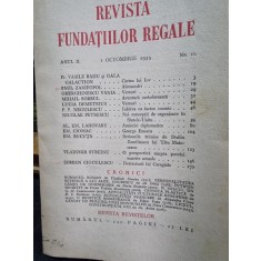 Revista Fundatiilor Regale - Anul II 1 Octombrie 1935 Nr. 10