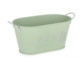 Cumpara ieftin Set 4 ghivece flori metal verde 22.5x13x10.5 cm