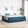 VidaXL Cadru de pat Albastru &icirc;nchis și alb 200 x 200 cm Catifea 3399088