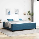 VidaXL Cadru de pat Albastru &icirc;nchis și alb 200 x 200 cm Catifea 3399088