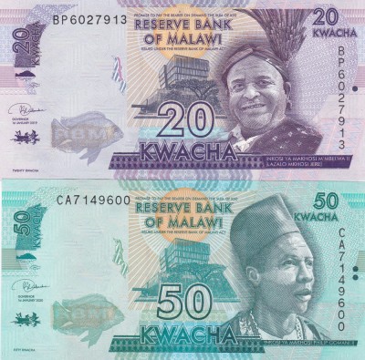 Malawi 20-50 Kwacha 2019-2020 UNC foto