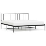Cumpara ieftin Cadru de pat metalic cu tablie, negru, 200x200 cm