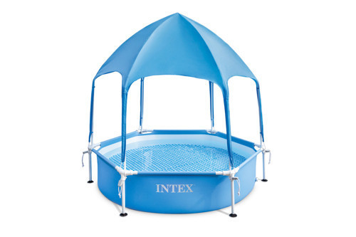 Piscina Hexagonala cu Parasolar Intex, d183 cm, Inaltime piscina 38 cm,