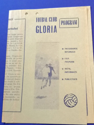 Program fotbal GLORIA BUZAU (program retur sezonul 1974/1975) foto