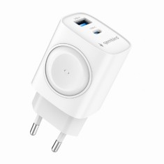 ALIMENTATOR retea 220V GEMBIRD, universal, 1 x USB Type-C D 22W, 1 x USB-A 3.0 QC 18W, Wireless charger, suport Apple Eatch, alb, &quot;TA-UC-PDQCW20-01-W&quot;