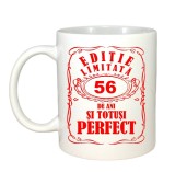 Cana alba personalizata, Editie Limitata 56 ani, INOVATIX&reg;. 330ml