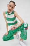 Tommy Jeans top din bumbac culoarea verde