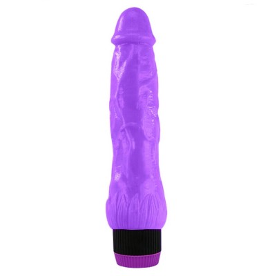Vibrator Realistic Cock, Multispeed, TPR, Violet, 23 cm foto