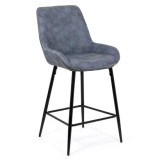 SCAUN DE BAR FIX DIN PIELE ECOLOGICA SI PICIOARE DIN OTEL ABS 146 ALBASTRU